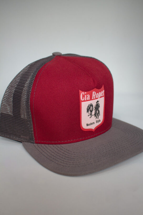 Boné Trucker Cinza e Vermelho - Image 2