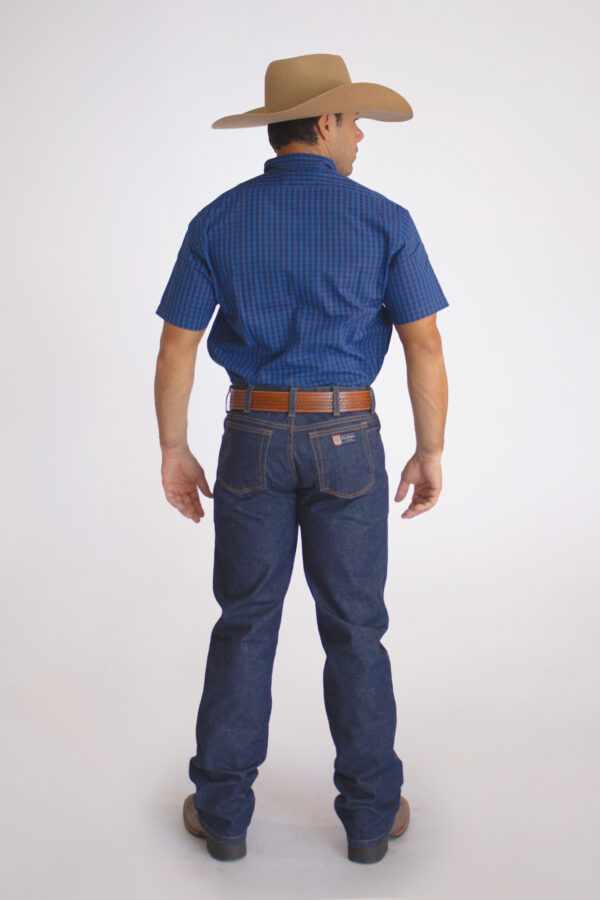 Camisa Masculina Country Manga Curta Xadrez Azul - Image 4