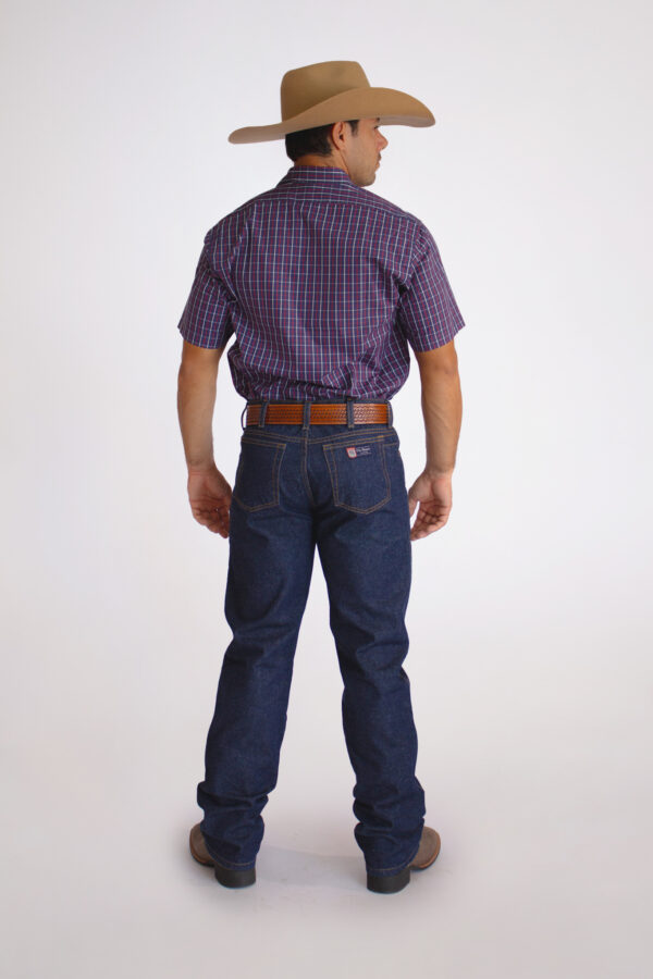 Camisa Masculina Country Manga Curta Xadrez Roxa - Image 2