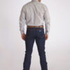 Camisa Masculina Country Manga Longa Xadrez branca com faixas cinza claro - Image 7