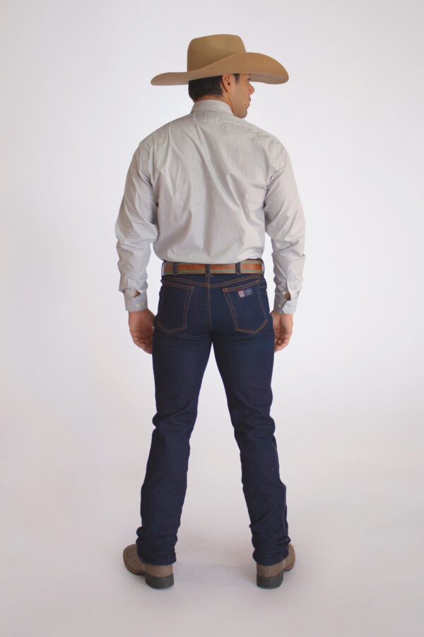 Camisa Masculina Country Manga Longa Xadrez branca com faixas cinza claro - Image 7