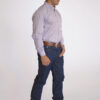 Camisa Masculina Country Manga Longa Xadrez azul claro com faixas brancas - Image 3