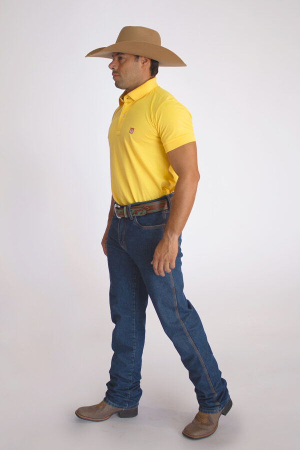 Camisa Gola Polo Masculina Clássica Amarelo - Image 4