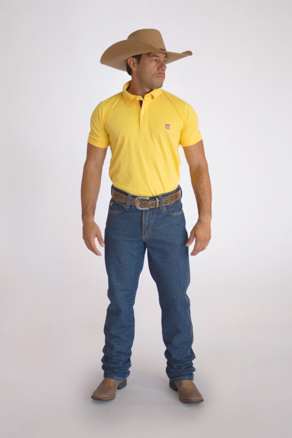 Camisa Gola Polo Masculina Clássica Amarelo - Image 2
