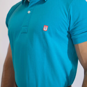 Camisa Gola Polo Masculina Clássica Azul Turquesa