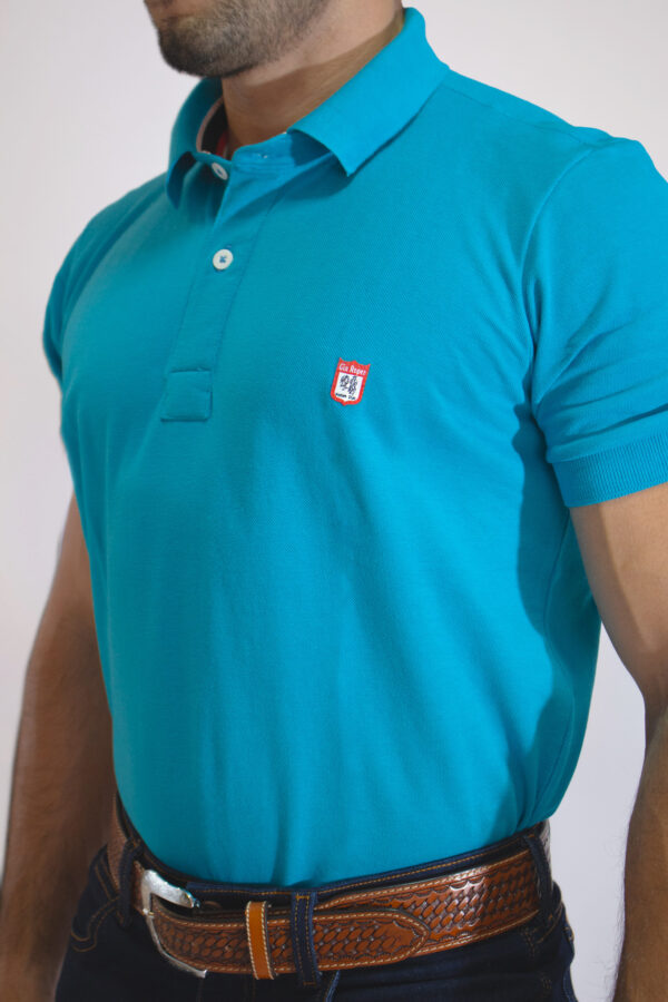 Camisa Gola Polo Masculina Clássica Azul Turquesa