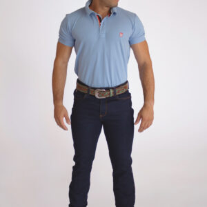 Camisa Gola Polo Masculina Clássica Azul Claro