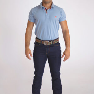 Camisa Gola Polo Masculina Clássica Azul Claro