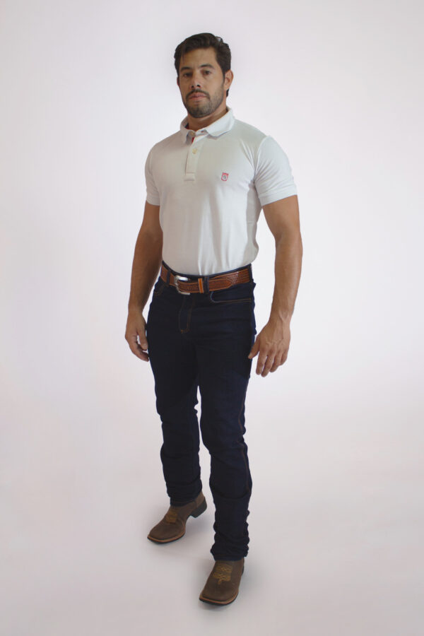 Camisa Gola Polo Masculina Clássica Branca - Image 8