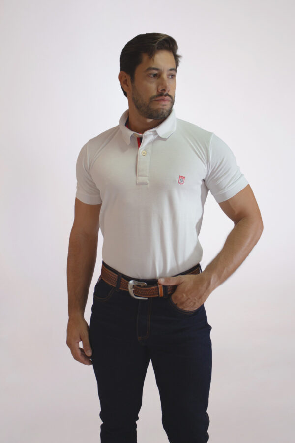 Camisa Gola Polo Masculina Clássica Branca - Image 5