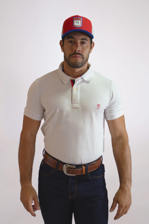 Camisa Gola Polo Masculina Clássica Branca - Image 2