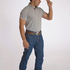 Camisa Gola Polo Masculina Clássica Cinza