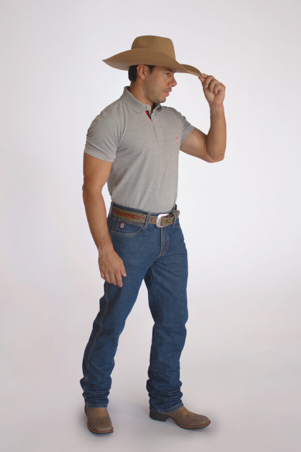 Camisa Gola Polo Masculina Clássica Cinza - Image 2
