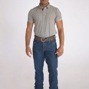 Camisa Gola Polo Masculina Clássica Cinza