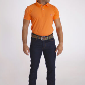 Camisa Gola Polo Masculina Clássica Laranja