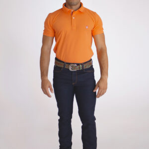 Camisa Gola Polo Masculina Clássica Laranja