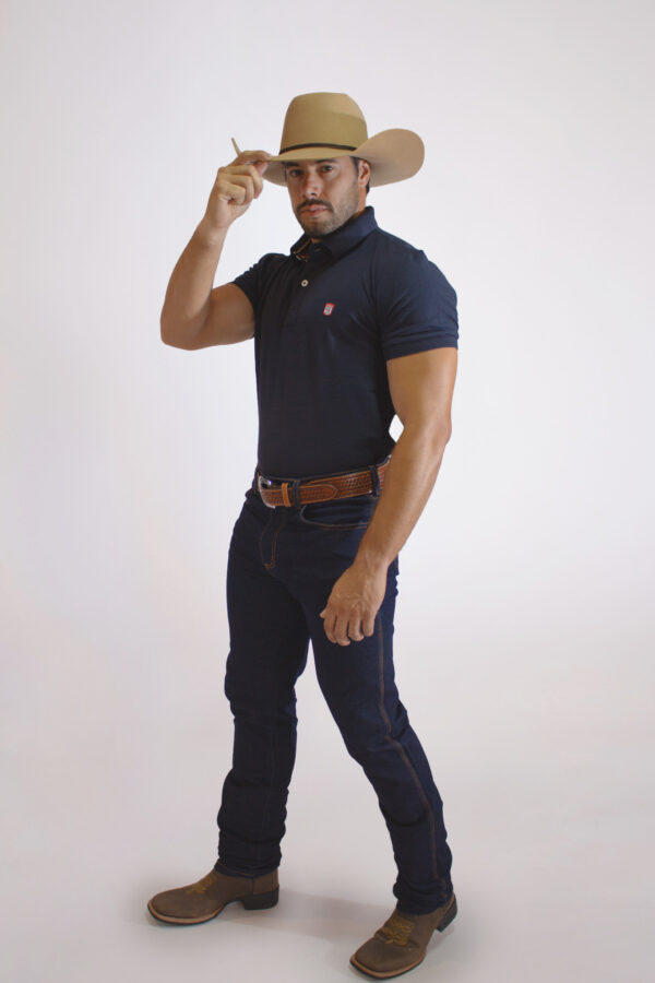 Camisa Gola Polo Masculina Clássica Azul Marinho - Image 8