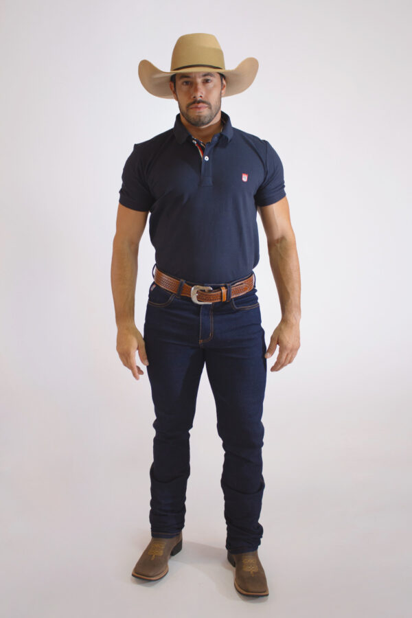 Camisa Gola Polo Masculina Clássica Azul Marinho - Image 6