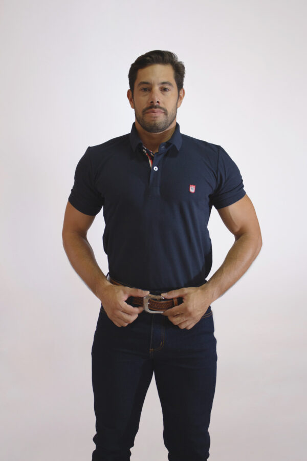 Camisa Gola Polo Masculina Clássica Azul Marinho