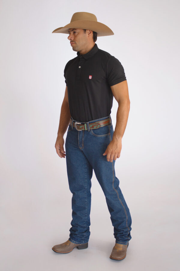 Camisa Gola Polo Masculina Clássica Preta - Image 4