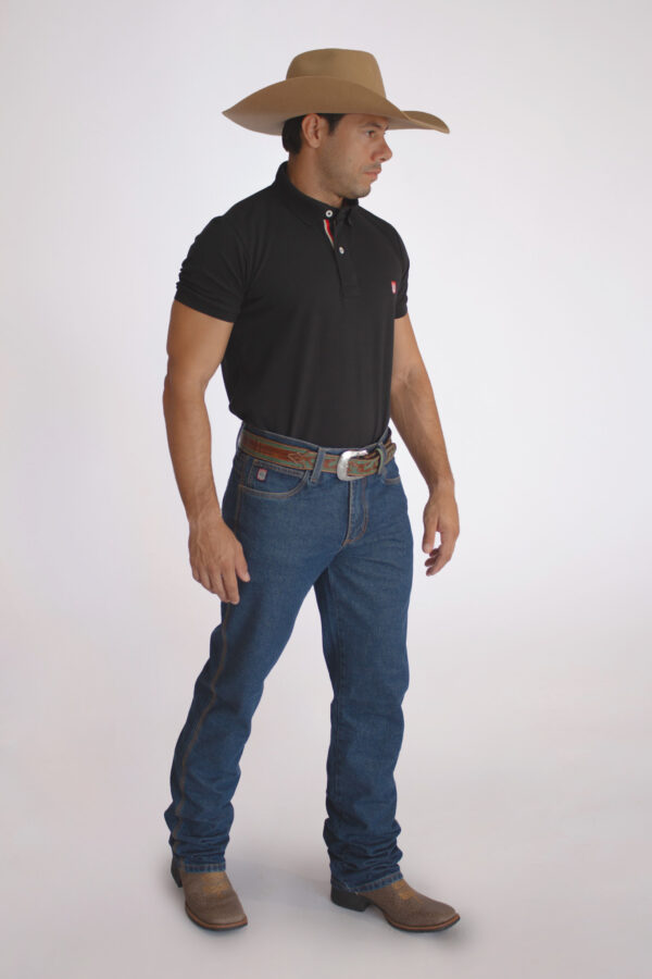 Camisa Gola Polo Masculina Clássica Preta - Image 2