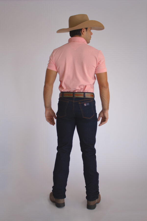 Camisa Gola Polo Masculina Clássica Rosa Claro - Image 3