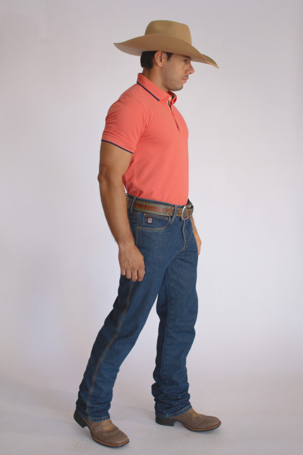 Camisa Gola Polo Masculina Clássica Salmão - Image 5