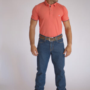 Camisa Gola Polo Masculina Clássica Salmão
