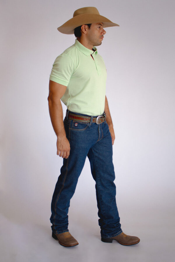 Camisa Gola Polo Masculina Clássica Verde Claro - Image 3