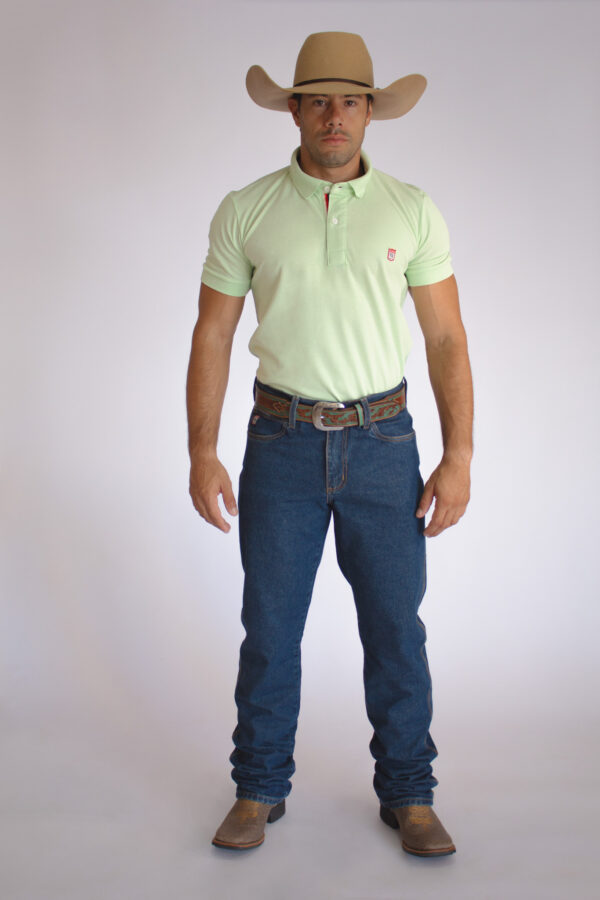 Camisa Gola Polo Masculina Clássica Verde Claro