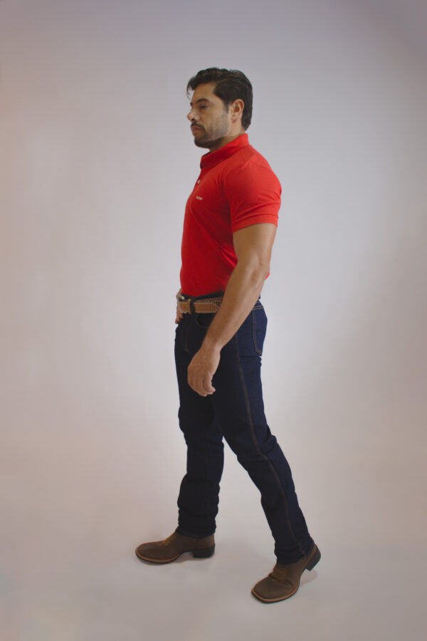 Camisa Gola Polo Masculina Clássica Vermelha - Image 2