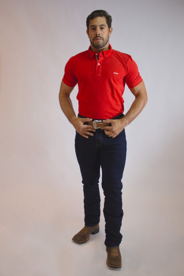 Camisa Gola Polo Masculina Clássica Vermelha