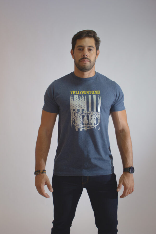 Camiseta Masculina Azul Yellowstone