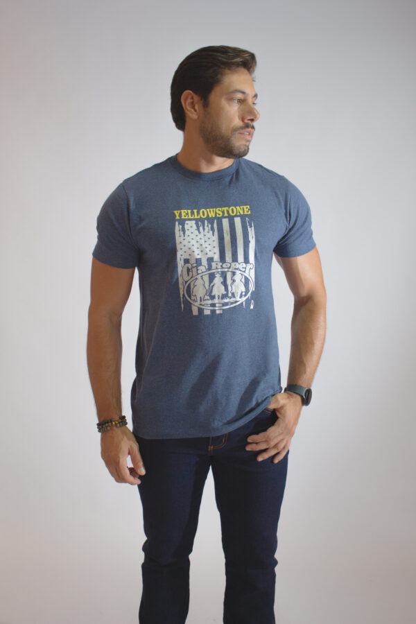 Camiseta Masculina Azul Yellowstone - Image 3