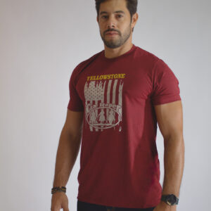 Camiseta Masculina Vinho Yellowstone