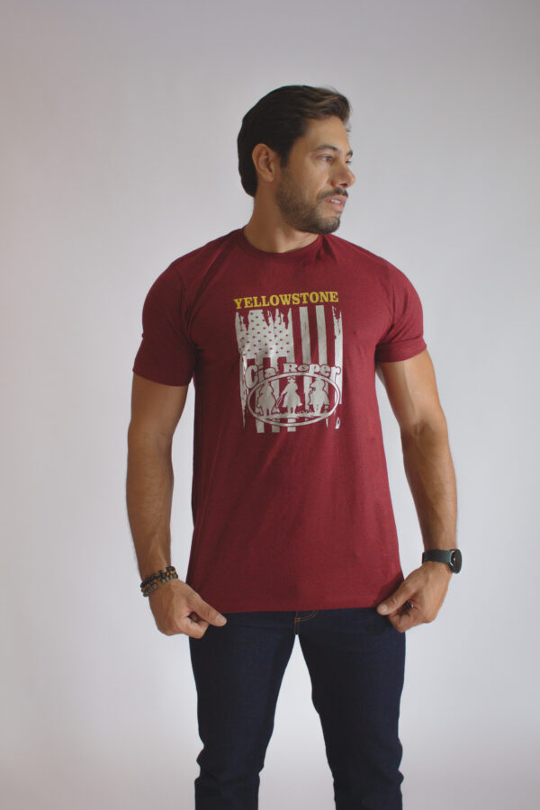 Camiseta Masculina Vinho Yellowstone
