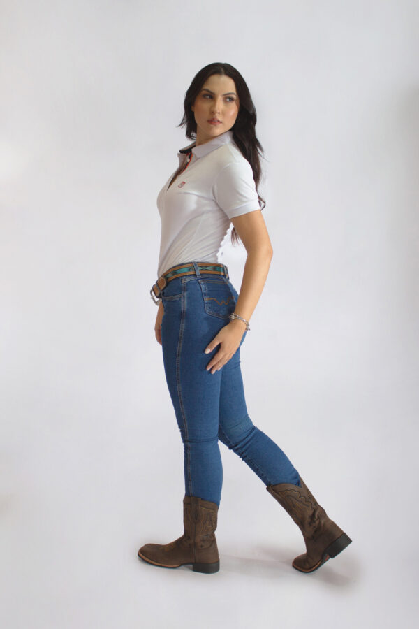 Camisa Gola Polo Feminina Clássica Branca - Image 18