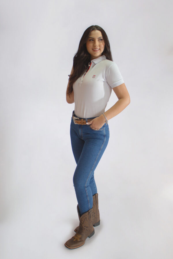 Camisa Gola Polo Feminina Clássica Branca - Image 14