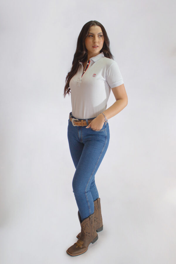 Camisa Gola Polo Feminina Clássica Branca - Image 12