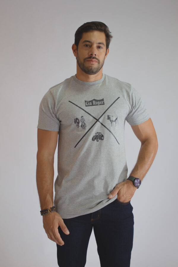 Camiseta Masculina Cinza - Image 3