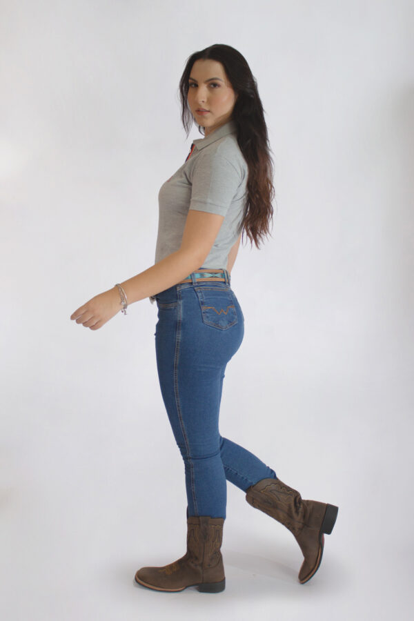 Camisa Gola Polo Feminina Clássica Cinza - Image 13
