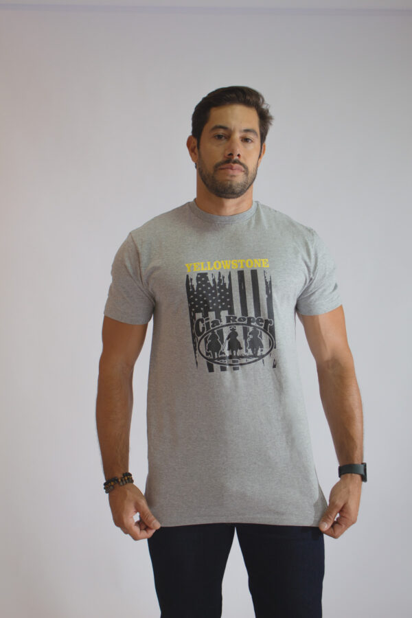 Camiseta Masculina Cinza Yellowstone