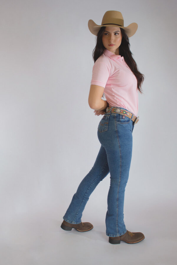Camisa Gola Polo Feminina Clássica Rosa - Image 19