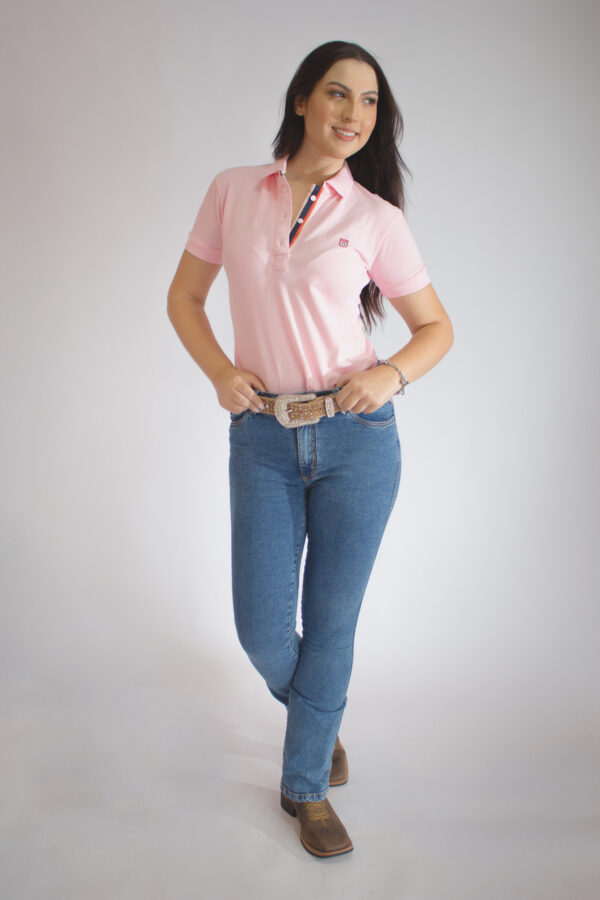 Camisa Gola Polo Feminina Clássica Rosa - Image 28