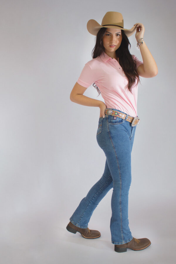 Camisa Gola Polo Feminina Clássica Rosa - Image 20